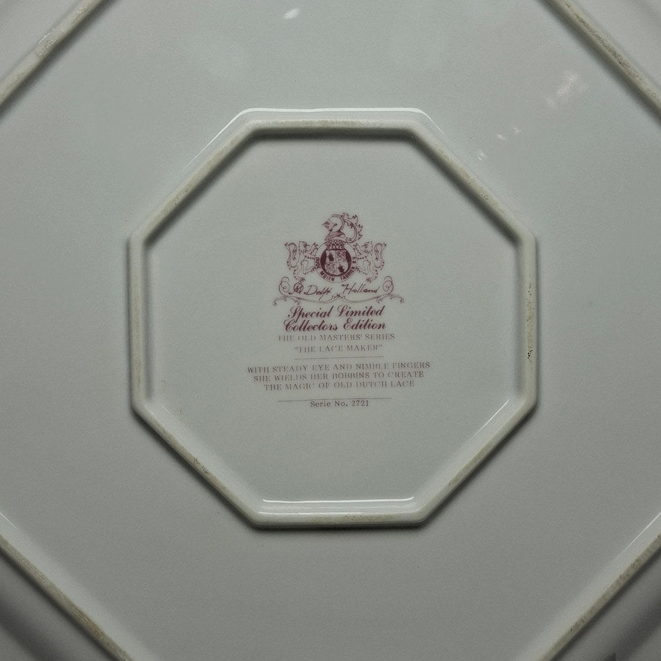 Delft Holland The Lace Maker Old Masters Limited Collector’s Plate