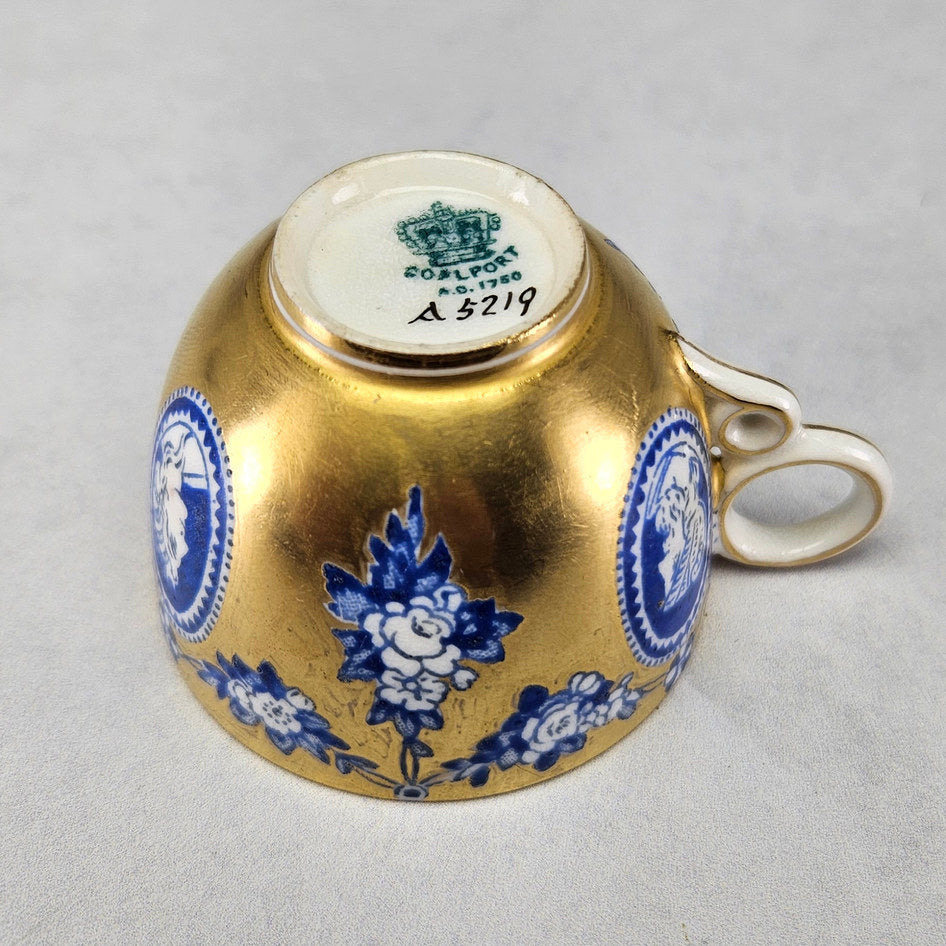 Coalport cup underside with painted 5219 pattern number
