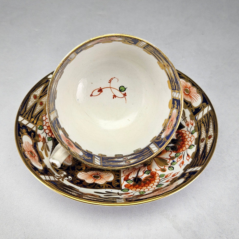 King Street Derby cup with gilded floral decoration