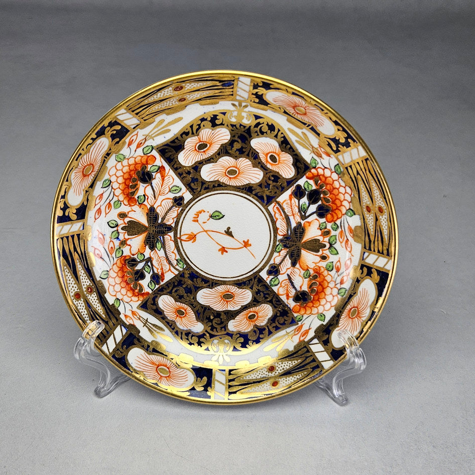 Close view of Derby Imari cup and saucer decoration