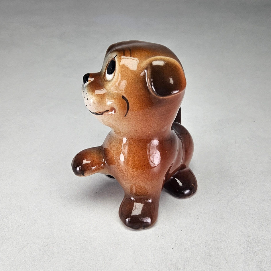Brown cartoon dog figurine attributed to Tarcisio Tosin, photograph 2 of this collectible ceramic piece