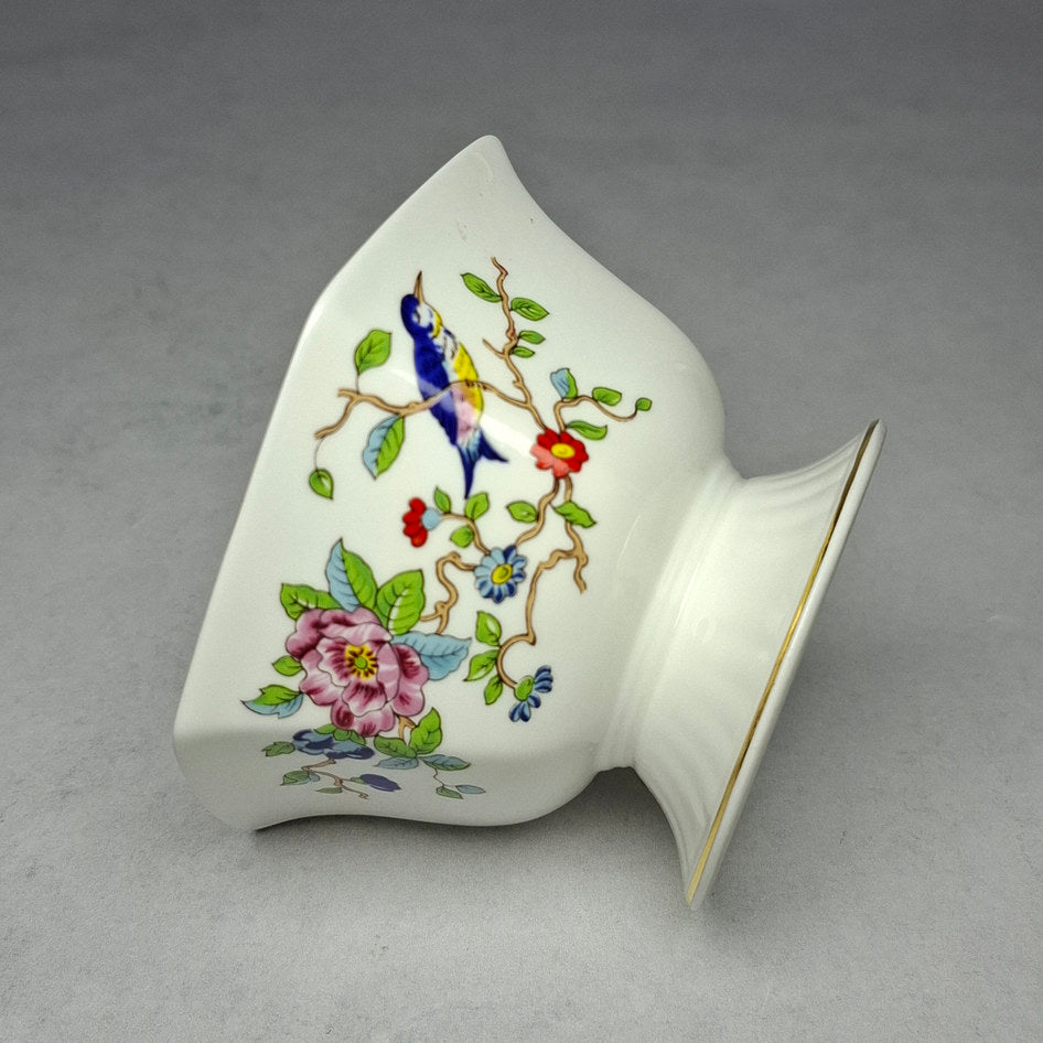 Aynsley Fine Bone China Footed Sugar Bowl with Bird and Floral Motif