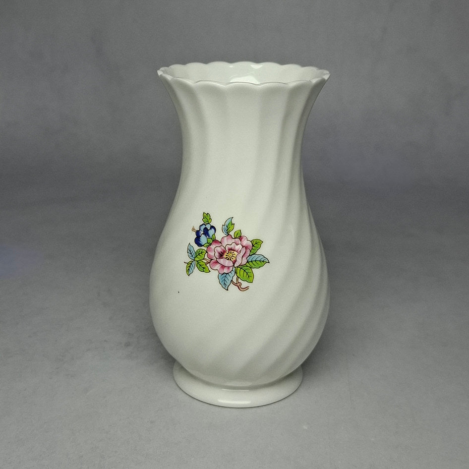 Aynsley Pembroke Fine Bone China Vase with Bird and Floral Motif