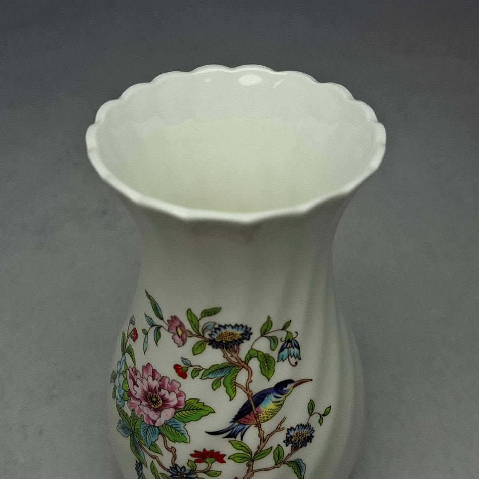 Aynsley Pembroke Fine Bone China Vase with Bird and Floral Motif
