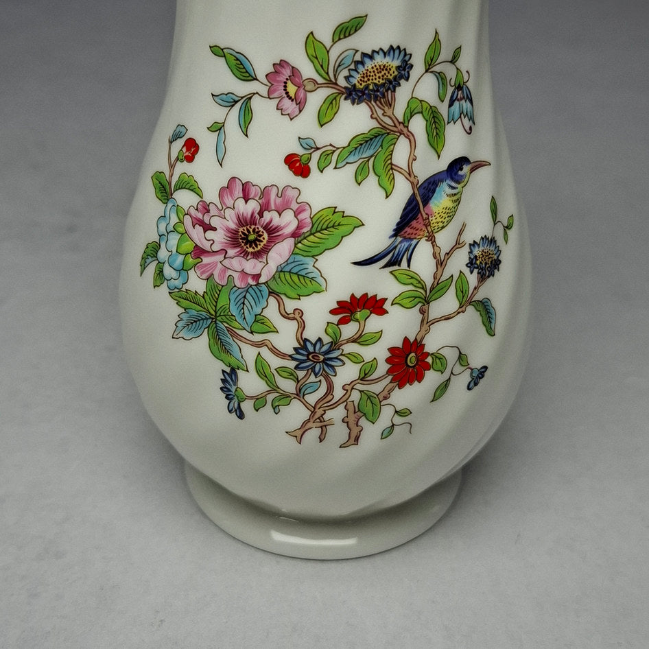 Aynsley Pembroke Fine Bone China Vase with Bird and Floral Motif