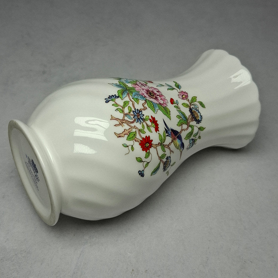 Aynsley Pembroke Fine Bone China Vase with Bird and Floral Motif