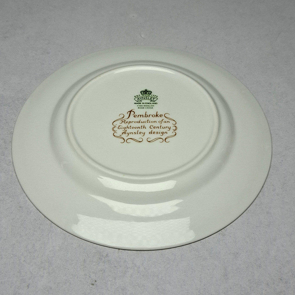 Aynsley Pembroke Pattern Fine Bone China Trio with Teacup, Saucer and Cake Plate