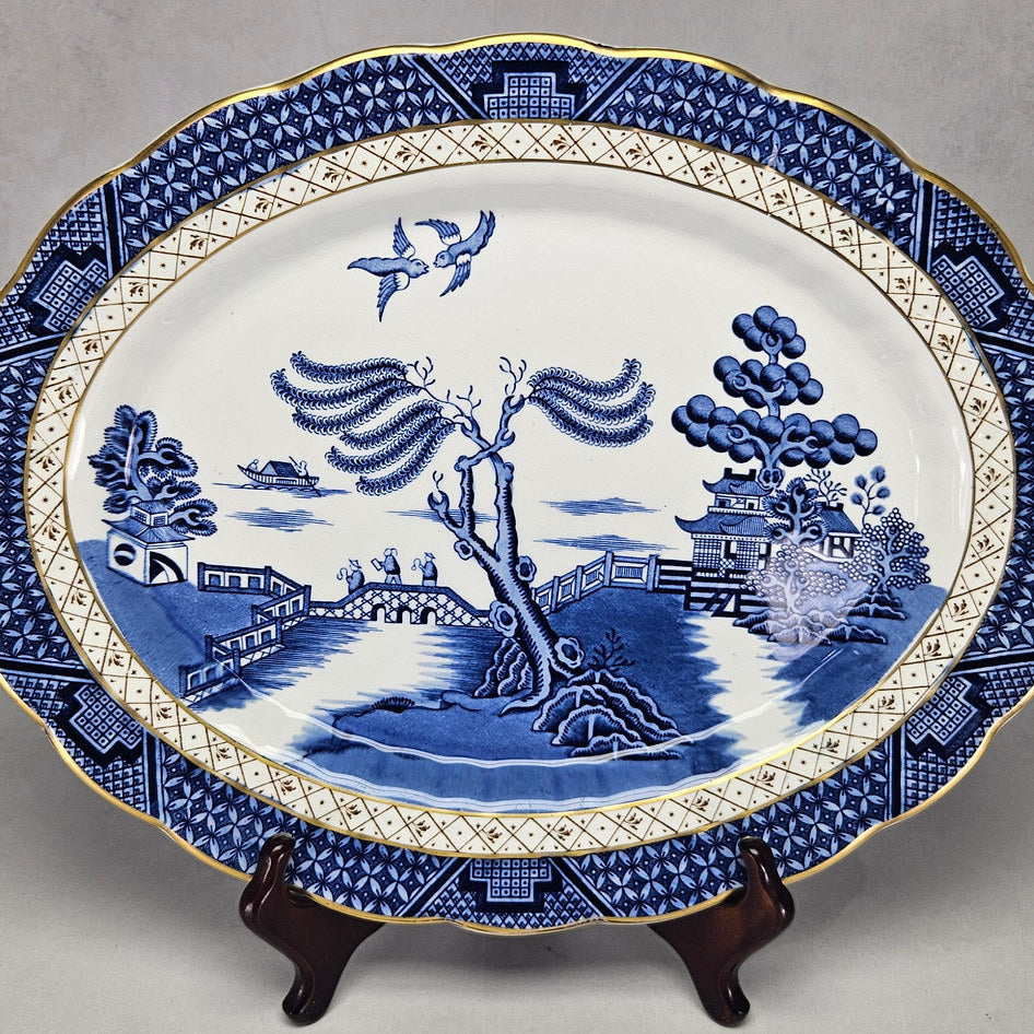 Booths Real Old Willow A8025 Oval Serving Platter, view 2