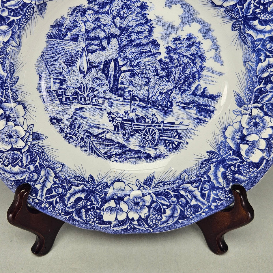 Ceramica Quadrifoglio Italian Blue-and-White Scenic Bowl, view 4