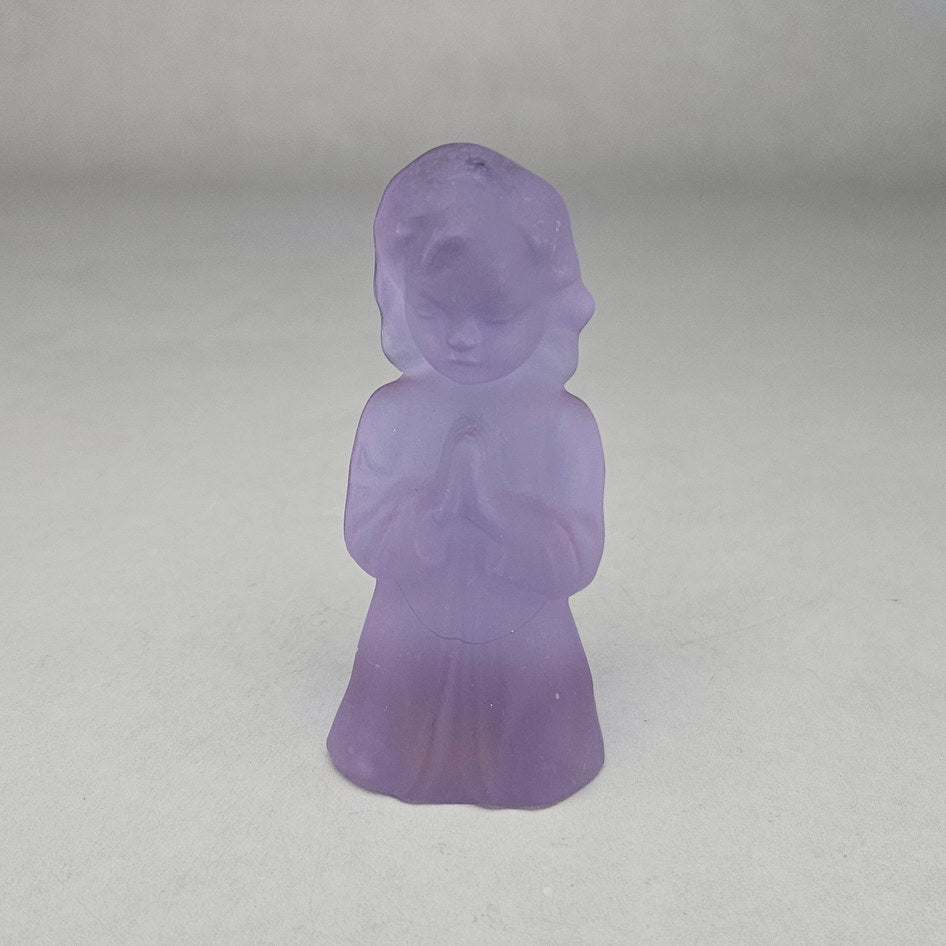 Cesare Toso Murano Neodymium Glass Praying Girl Figurine