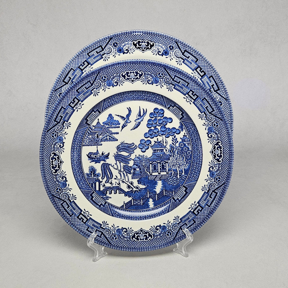 Churchill Blue Willow Dinner and Charger Plate Set