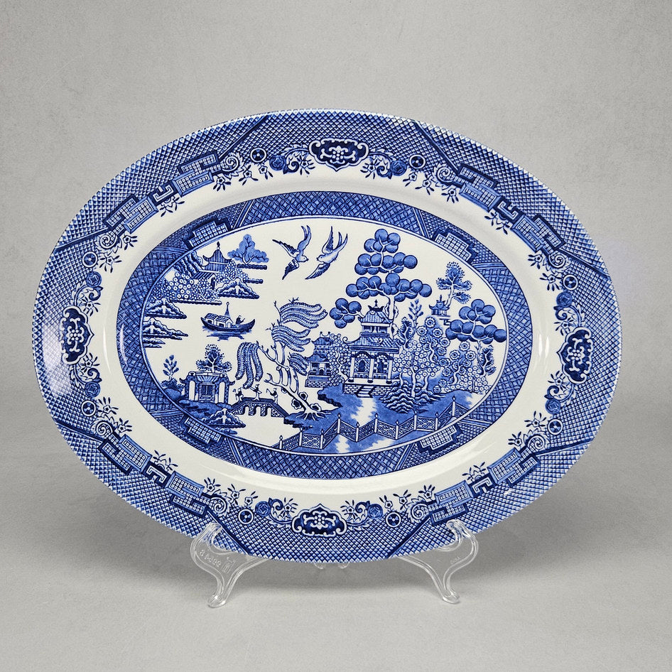 Churchill Blue Willow English Oval Serving Platter