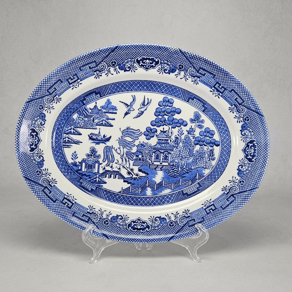 Churchill Blue Willow English Oval Serving Platter