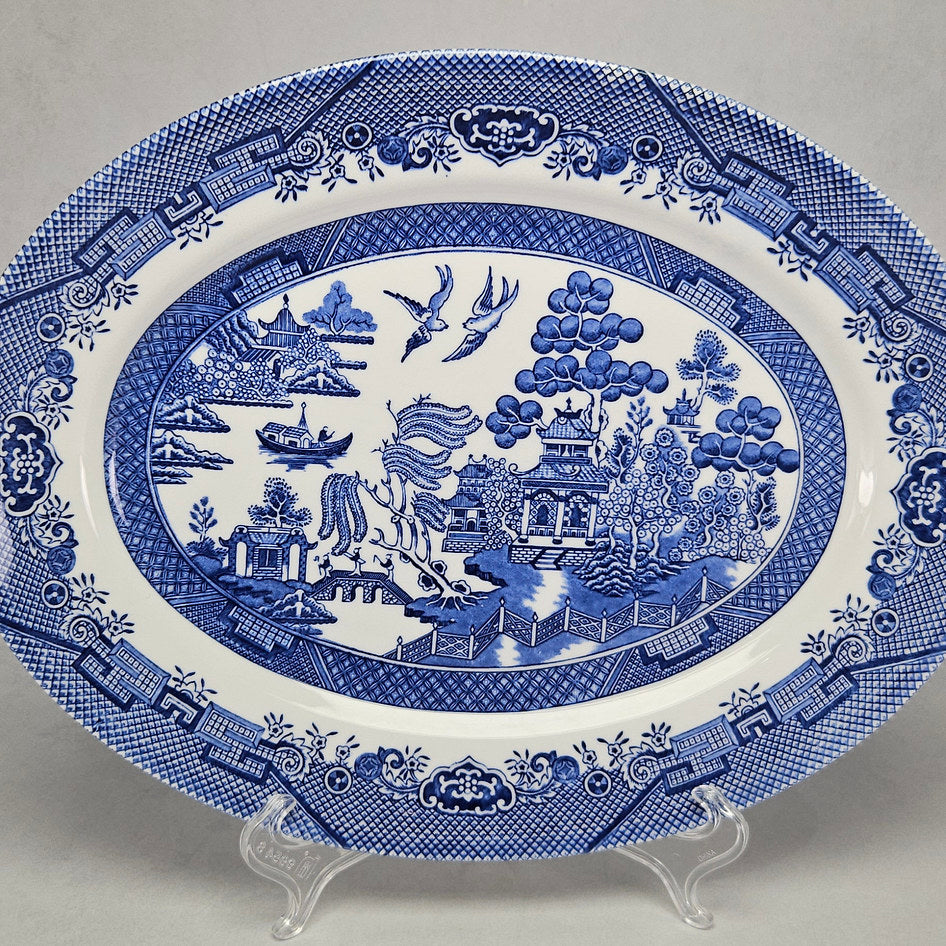 Churchill Blue Willow English Oval Serving Platter