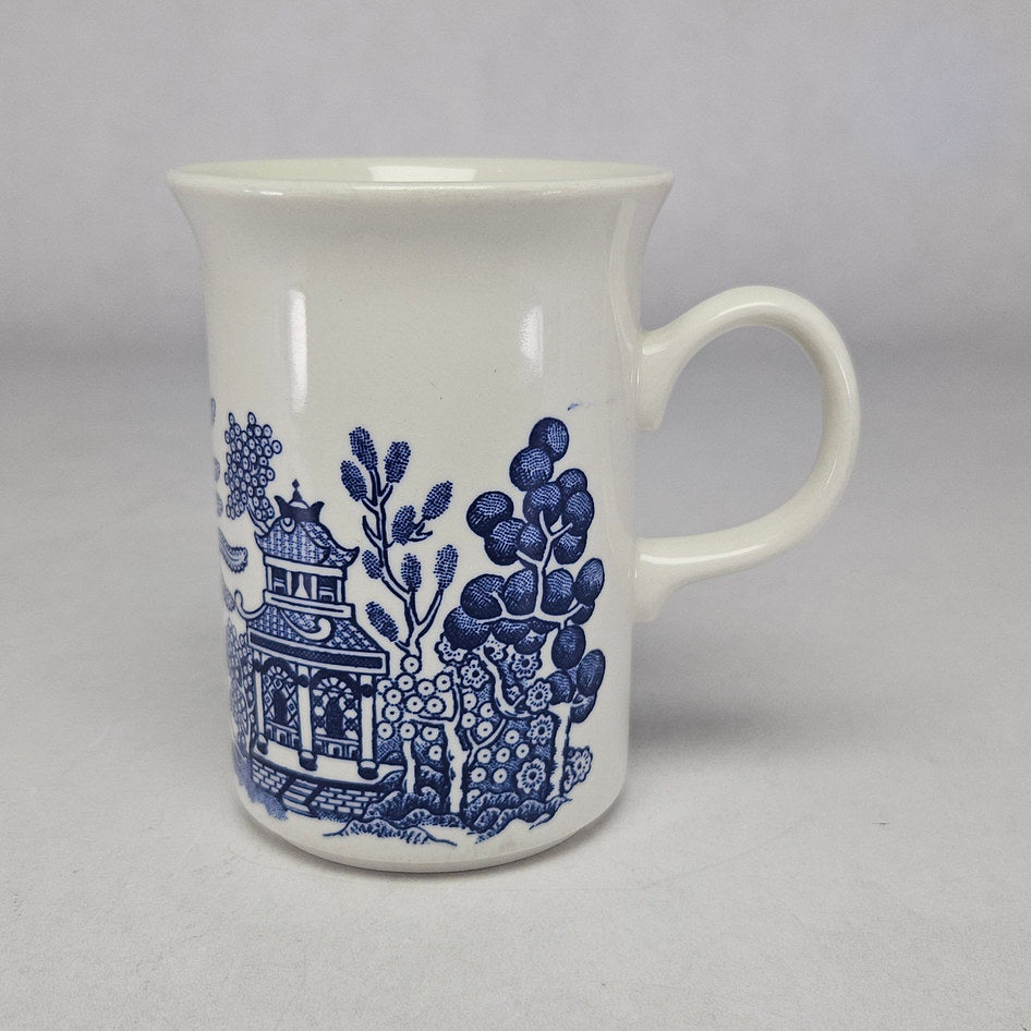 Churchill Blue Willow Tall Ceramic Tea Mug with Rounded Handle