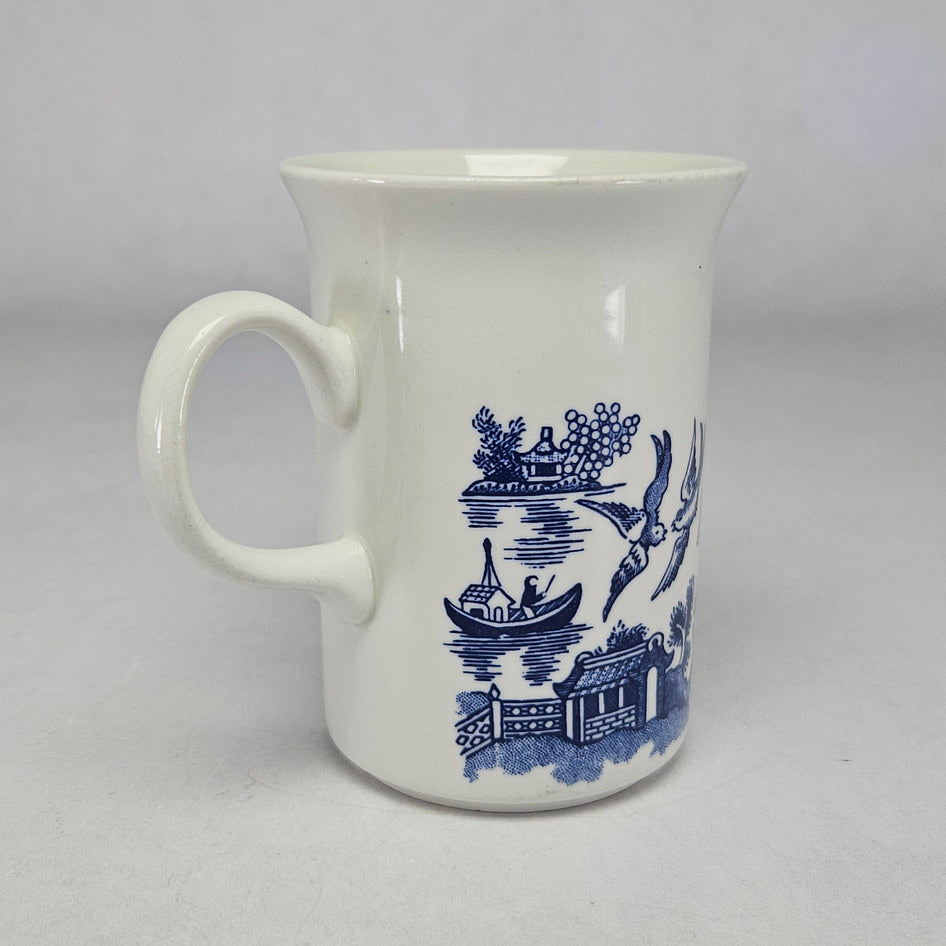 Churchill Blue Willow Tall Ceramic Tea Mug with Rounded Handle