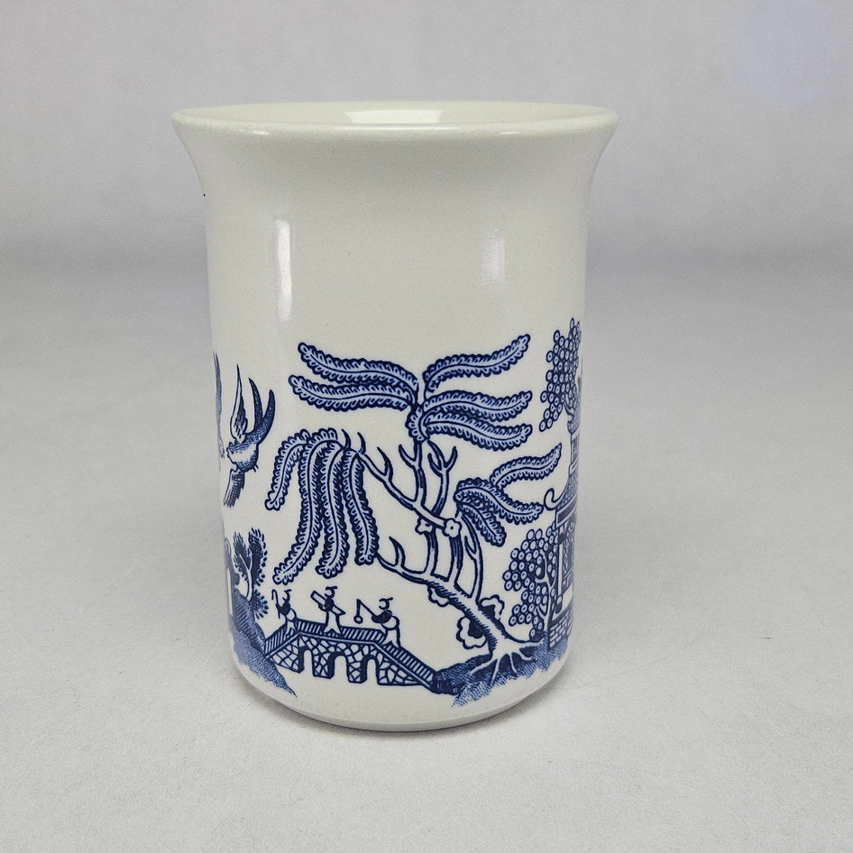 Churchill Blue Willow Tall Ceramic Tea Mug with Rounded Handle