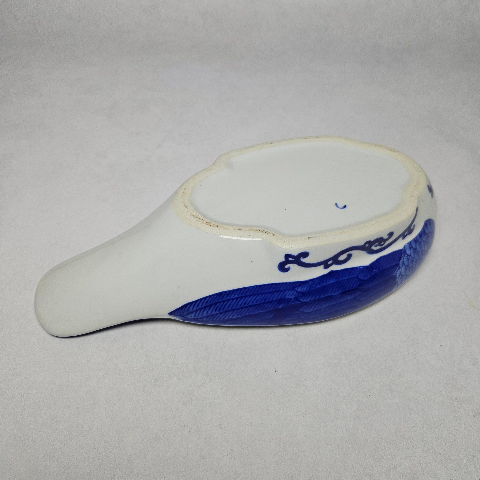 Cobalt Blue and White Ceramic Duck-Shaped Lidded Tureen