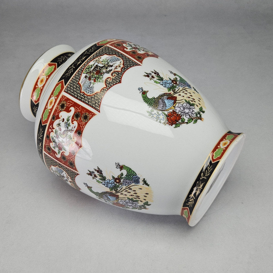 COCEMA Taous Peacock Imari-Style Moroccan Porcelain Vase
