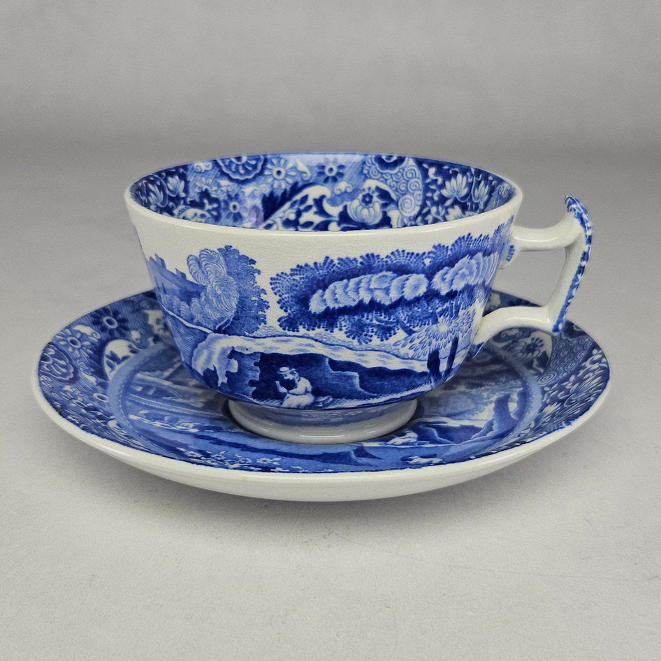Copeland Spode’s Italian Blue and White Tea Cup and Saucer