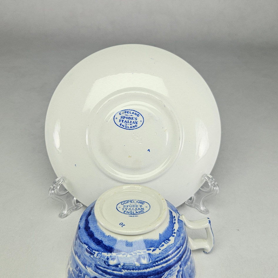 Copeland Spode’s Italian Blue and White Tea Cup and Saucer