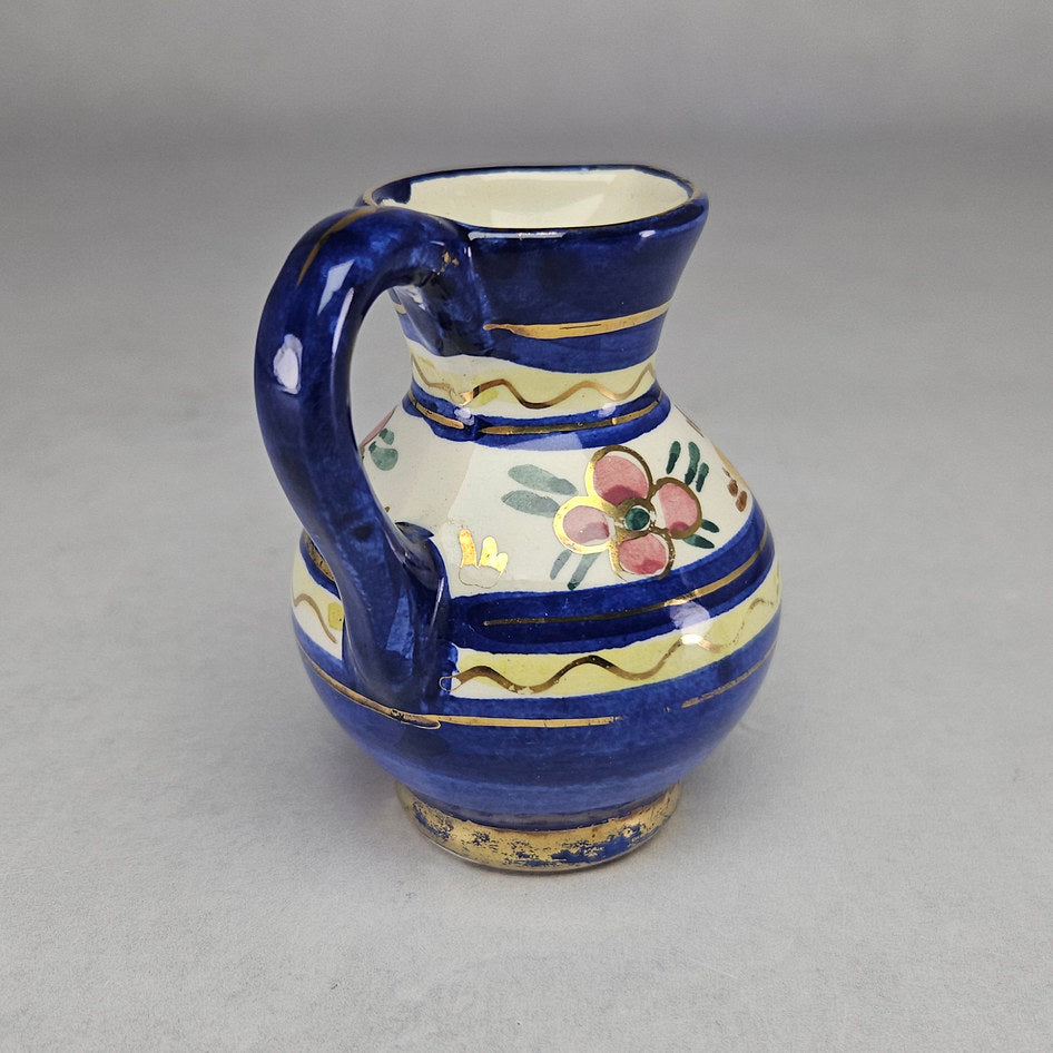 Cora Holland Hand-Painted Blue Floral Ceramic Jug