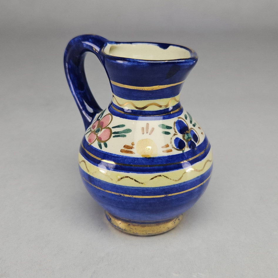 Cora Holland Hand-Painted Blue Floral Ceramic Jug