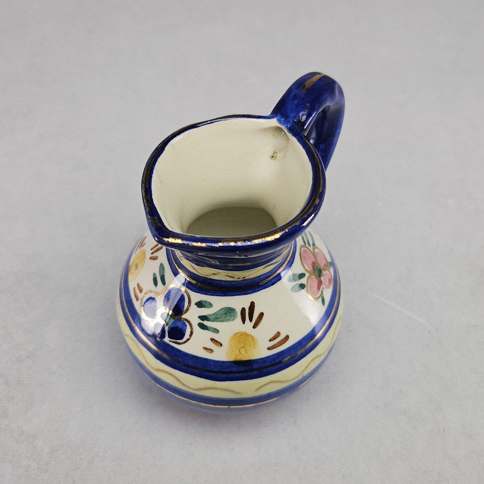 Cora Holland Hand-Painted Blue Floral Ceramic Jug
