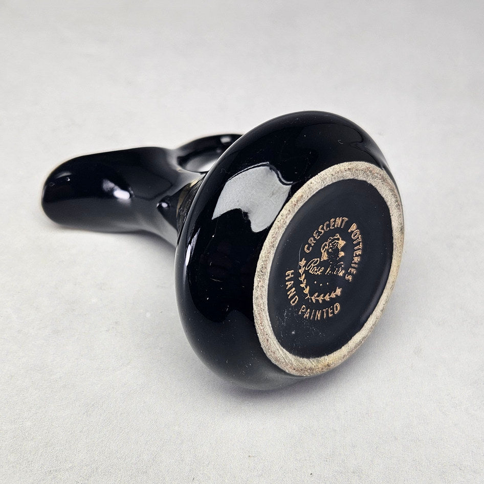 Crescent Potteries Black and Gold Floral Miniature Ewer
