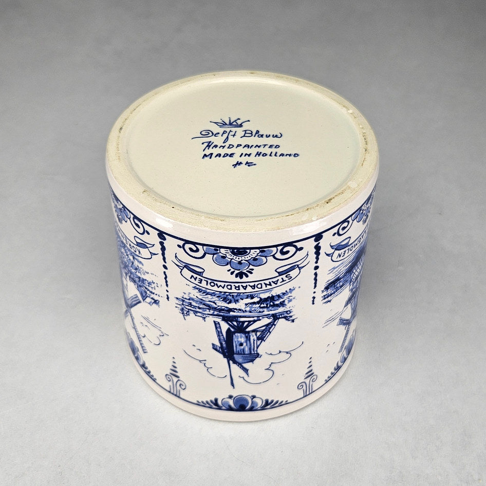 Delft Blue Dutch Windmills Lidded Canister, product view 6