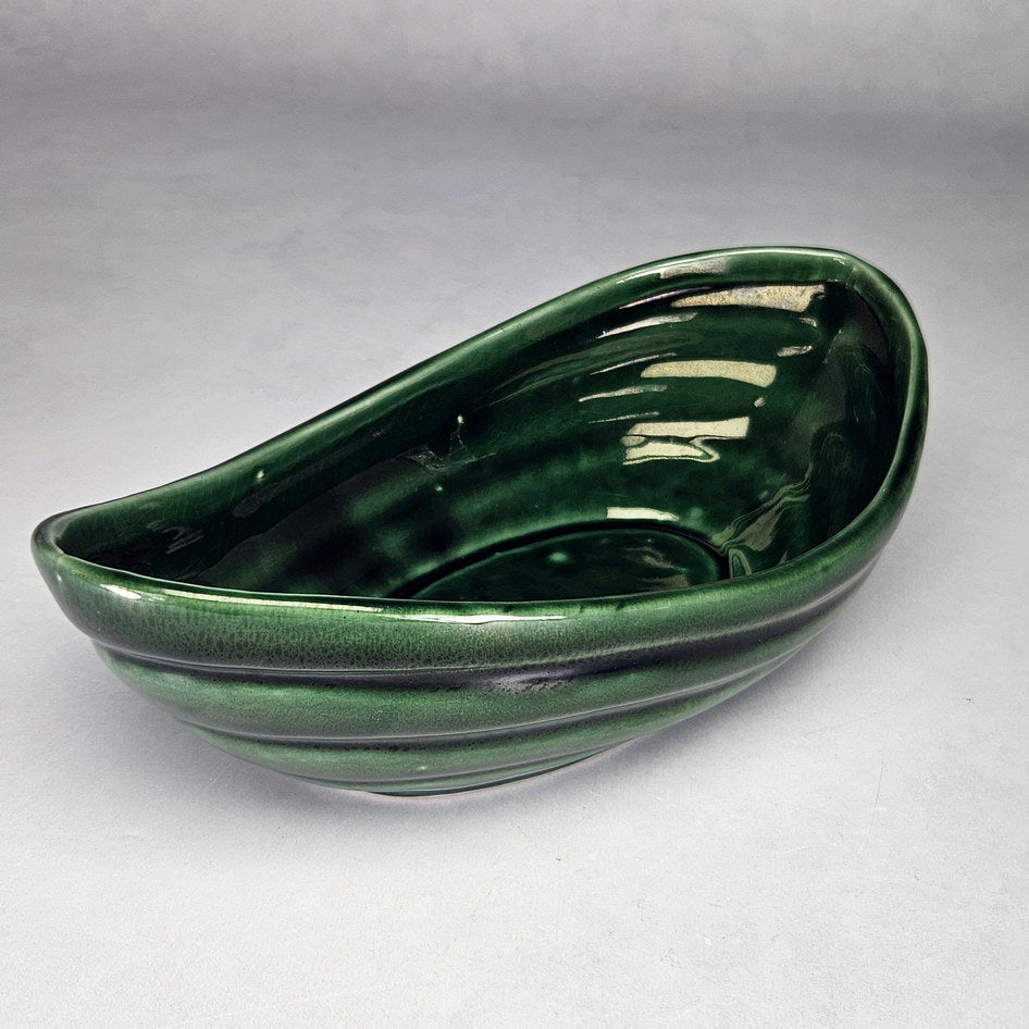 Drostdy 241 Green Glazed Boat-Form Planter Vase, view 2