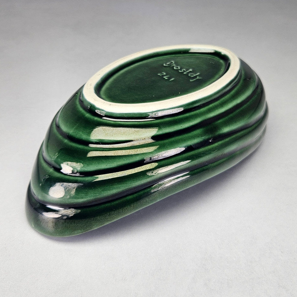Drostdy 241 Green Glazed Boat-Form Planter Vase, view 5