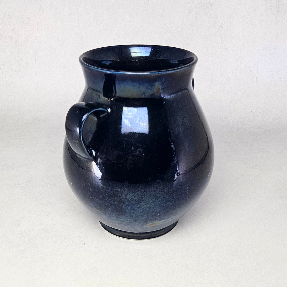 Drostdy 61 Blue Glazed Double-Handled Ceramic Vase, view 2
