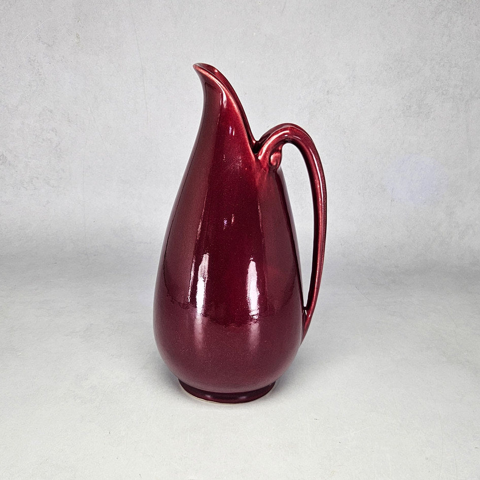 Drostdy Ware burgundy tall ewer with raised pouring lip