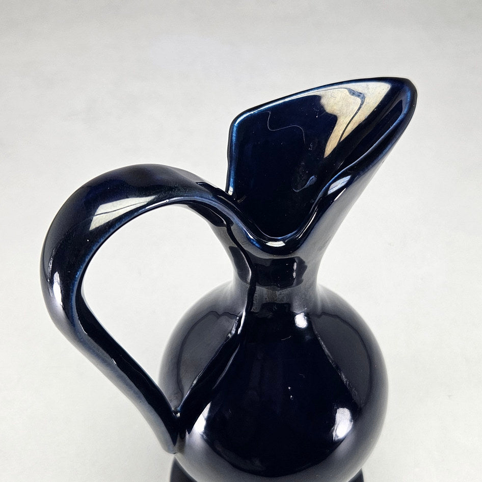 Drostdy Ware cobalt blue ewer viewed towards pouring opening