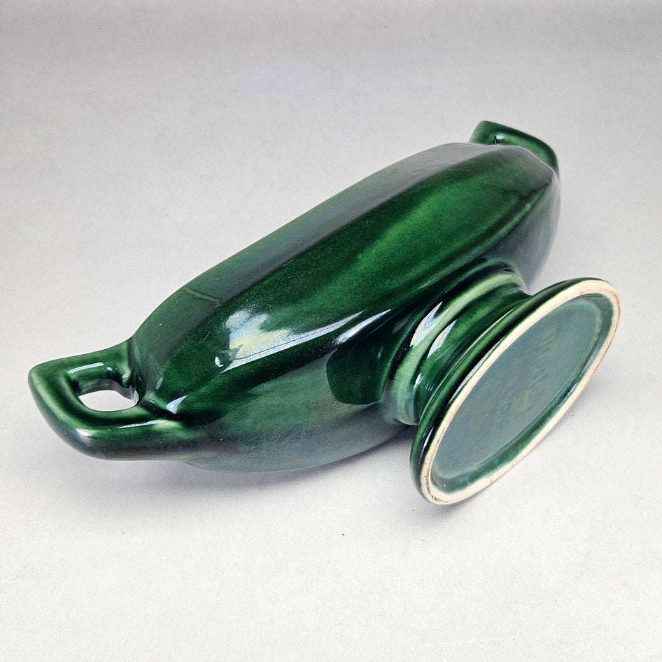 Drostdy Ware green pedestal planter underside showing foot ring