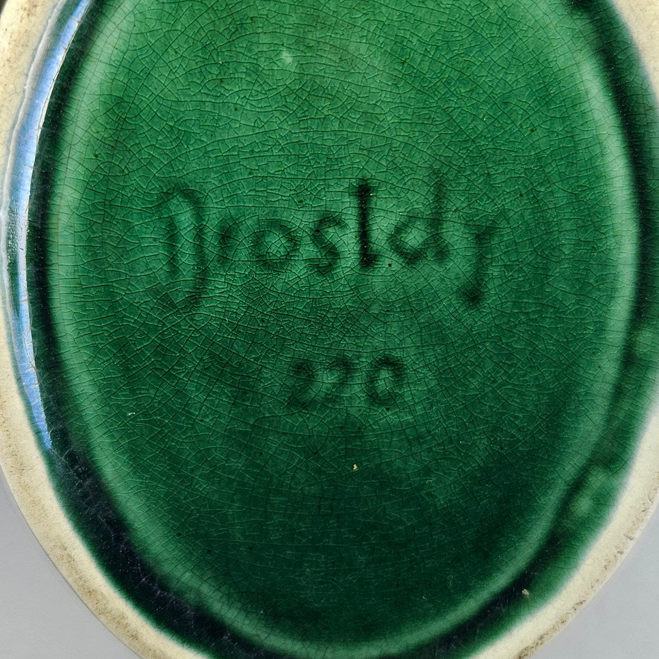 Drostdy Ware pedestal planter base close-up showing impressed marking