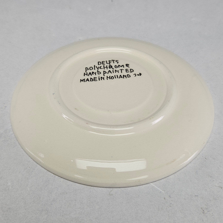 Dutch Delft-Style Polychrome Holland Cup and Saucer