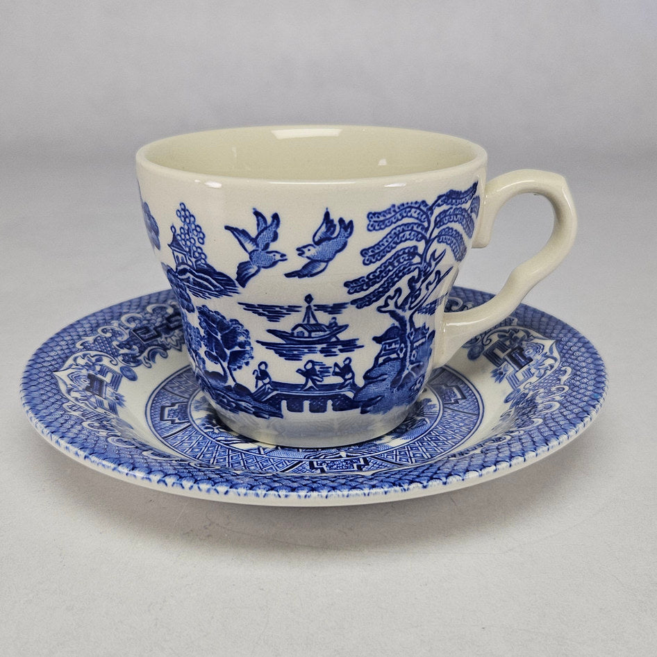 EIT England Blue Willow Ceramic Tea Cup and Saucer