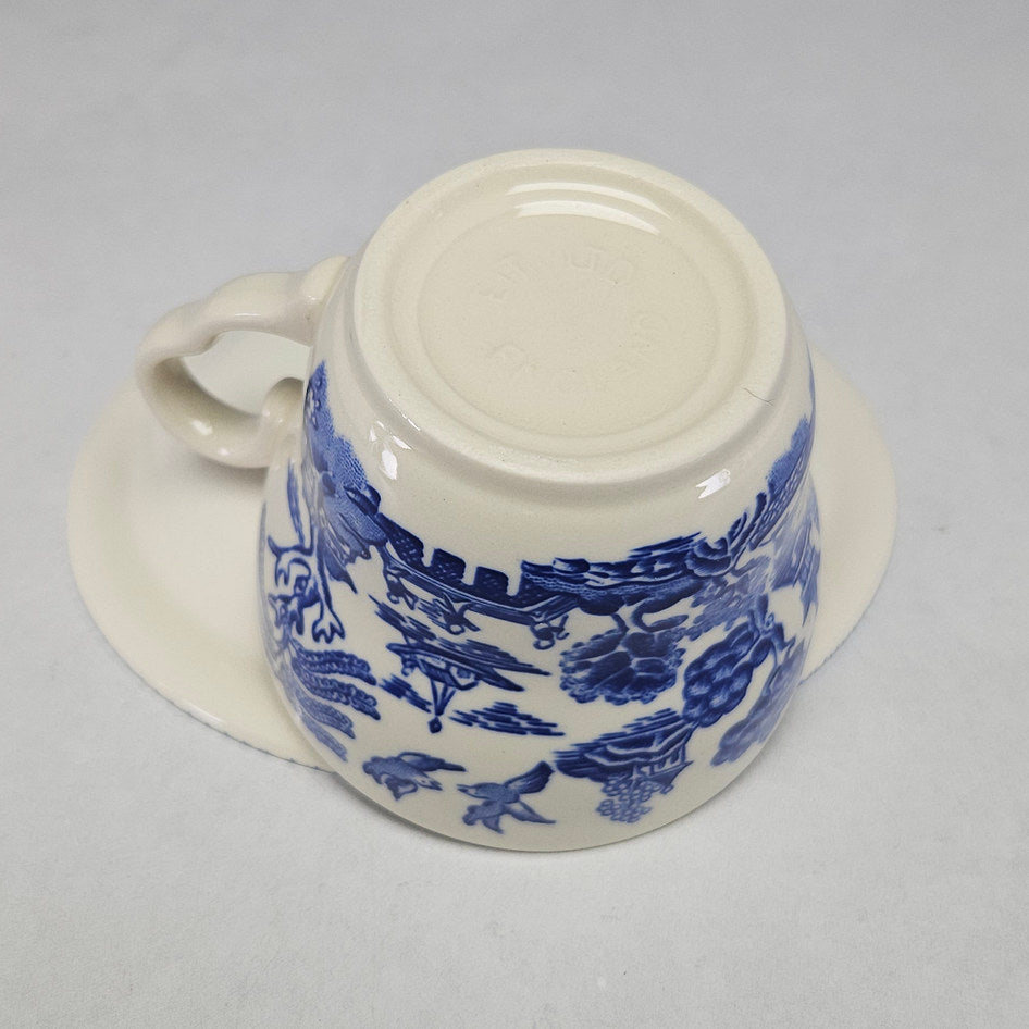 EIT England Blue Willow Ceramic Tea Cup and Saucer