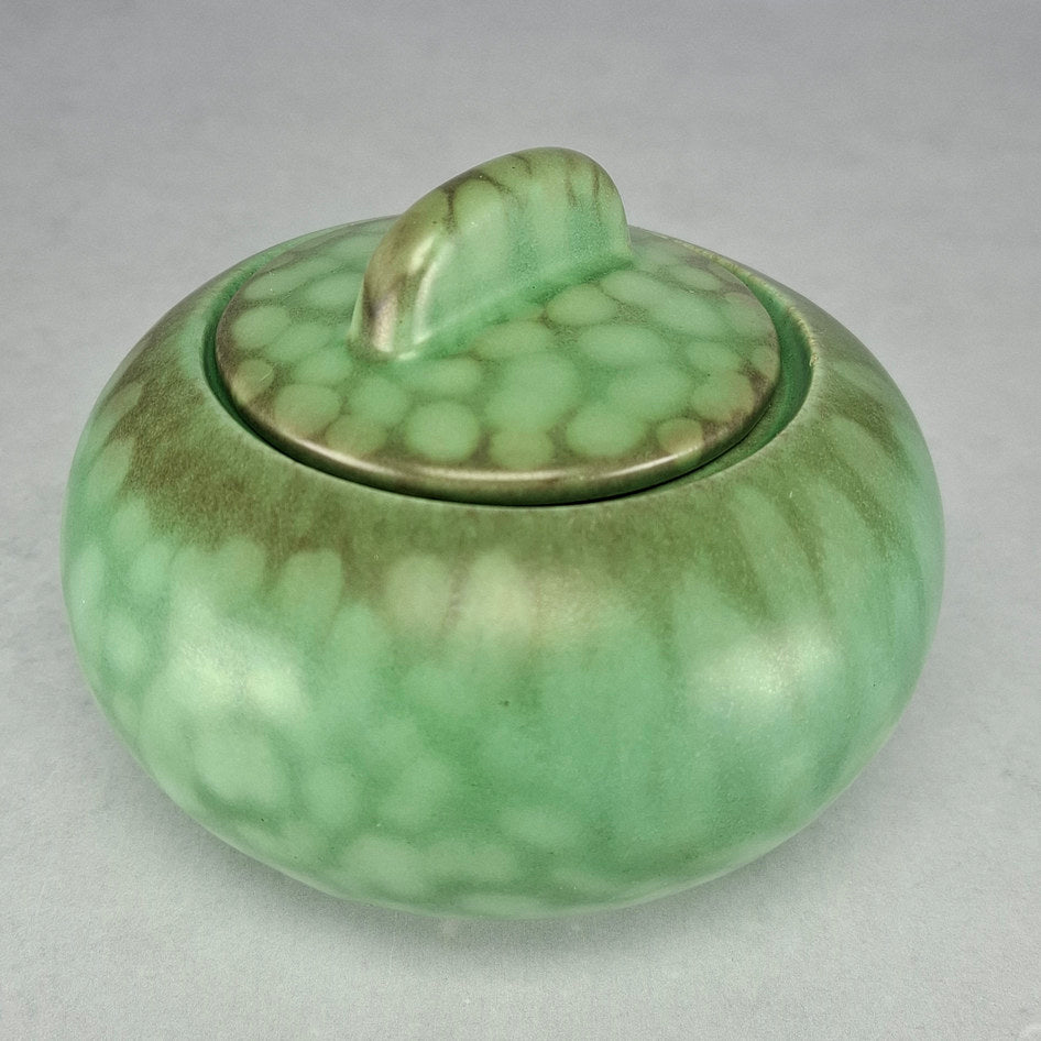 Elsterwerda Art Deco Mottled Ombré Green Lidded Sugar Bowl M65