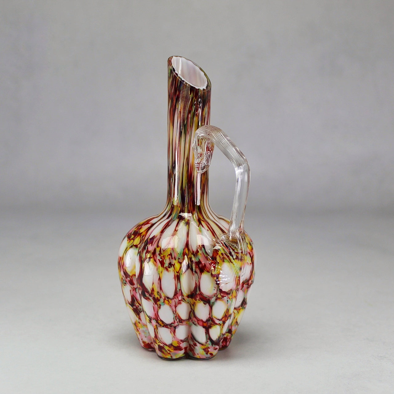 Franz Welz Honeycomb Splatter Art Glass Pitcher
