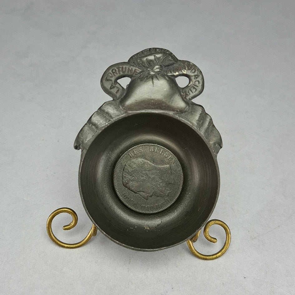 Les Potstainiers Hutois Pewter Sommelier's Wine Tasting Cup with Coin Detail