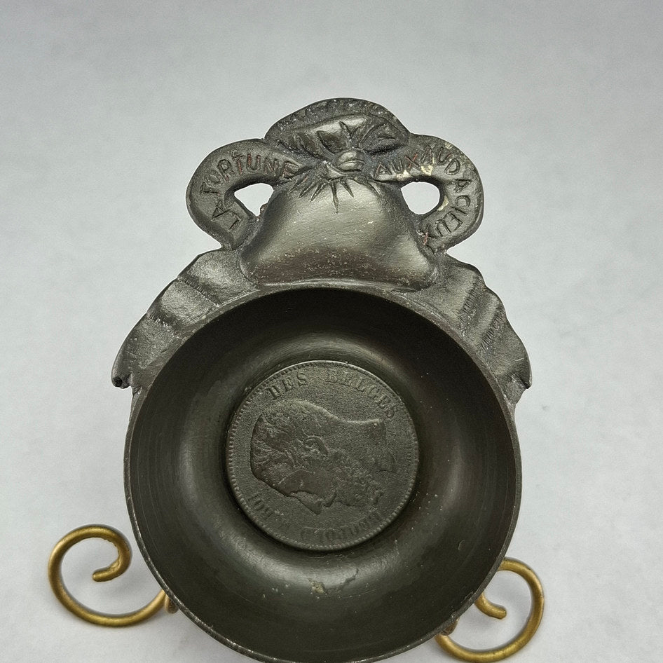 Les Potstainiers Hutois Pewter Sommelier's Wine Tasting Cup with Coin Detail