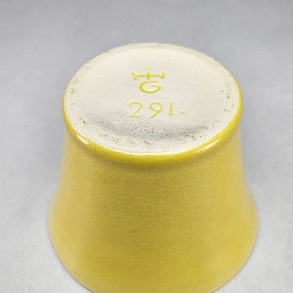 Hamburger Potteries 291 Yellow Lidded Condiment Pot, view 5