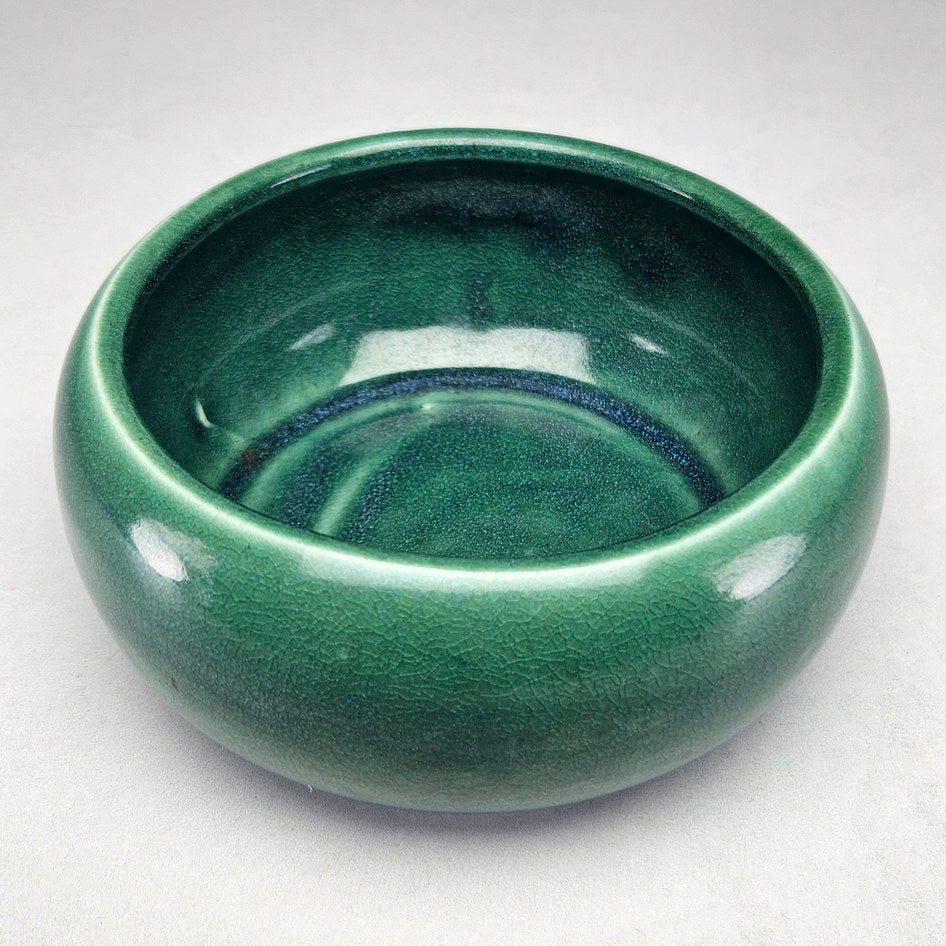 Hamburger Potteries 407 Green Glazed Planter Bowl, view 2