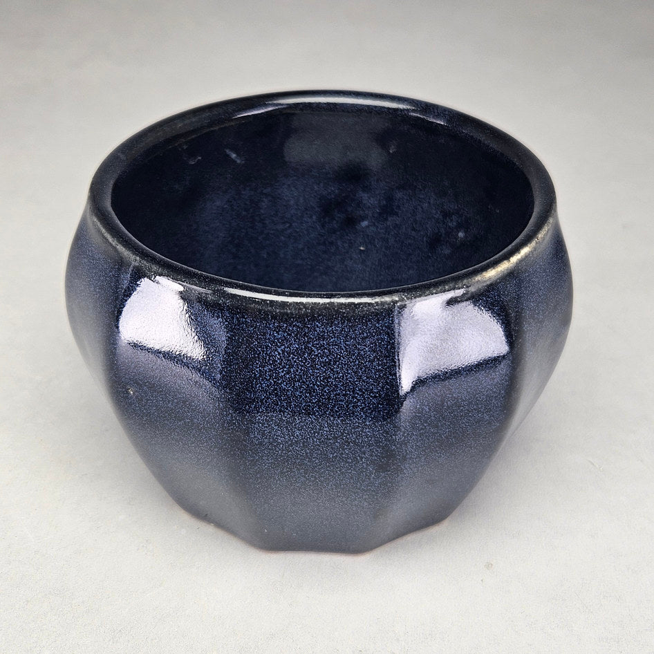 Hamburger's Pottery Blue Faceted Bowl 406