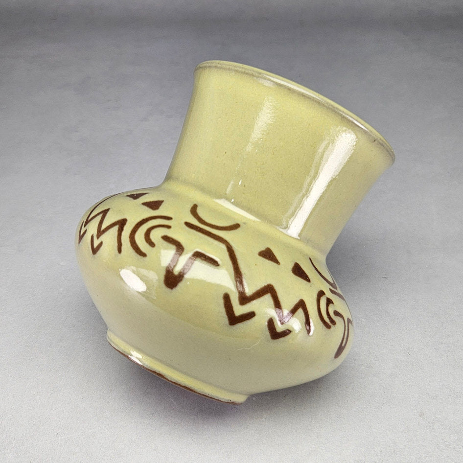 Hamburger's Pottery Yellow Geometric Vase 206