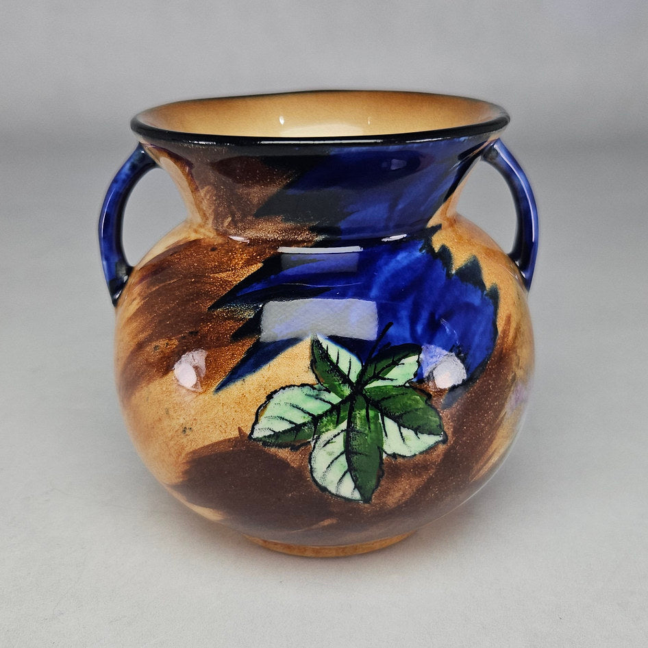 H&K Tunstall Cobalt Blue Floral Twin-Handled Bowl