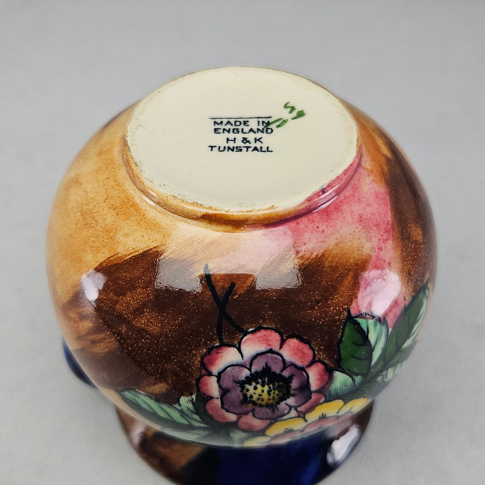 H&K Tunstall Cobalt Blue Floral Twin-Handled Bowl